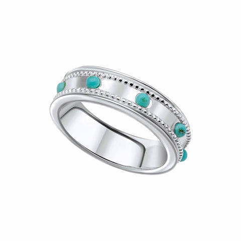 Bague tournante en argent sterling et turquoise Beginnings R3901T