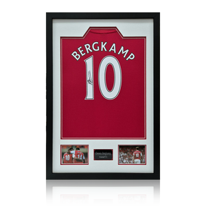 Dennis Bergkamp Signed Arsenal Shirt Premium Frame