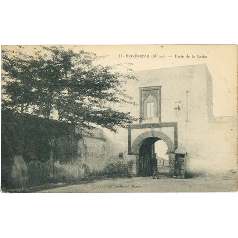 Berrechid, Morocco– Porte de la Casbah, Early 20th Century Postcard