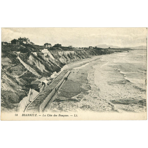 Biarritz, France – La Côte des Basques – Postcard Early 20th Century