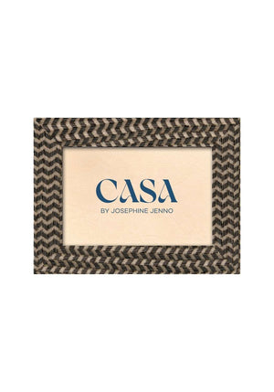 Black and Brown Marquetry Pattern Photo Frame 6x4"