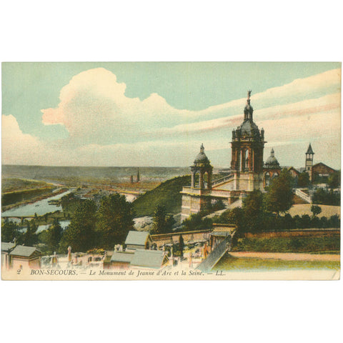 Bon - Secours, France – Monument to Joan of Arc and the Seine – Postcard