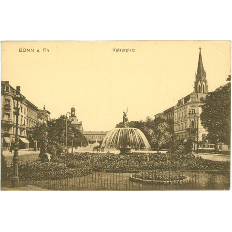 Bonn, Germany – Kaiserplatz Fountain and Poppelsdorf Palace Postcard