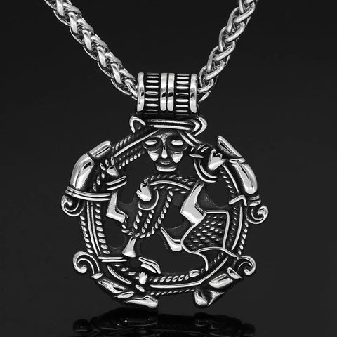 Borre Art Pagan Loki Necklace Amulet