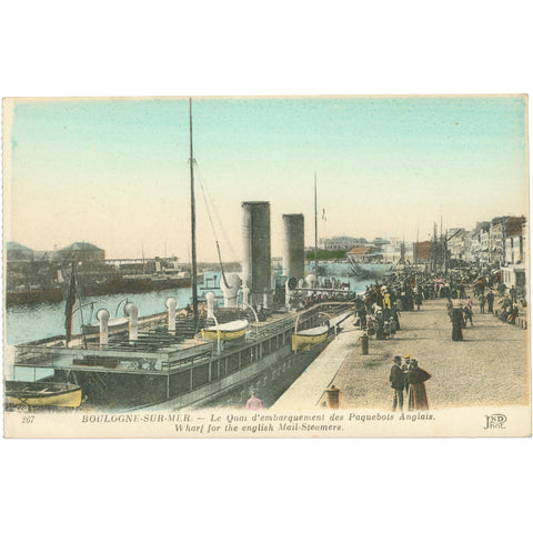 Boulogne - sur - Mer, France – English Mail Steamer Wharf Postcard