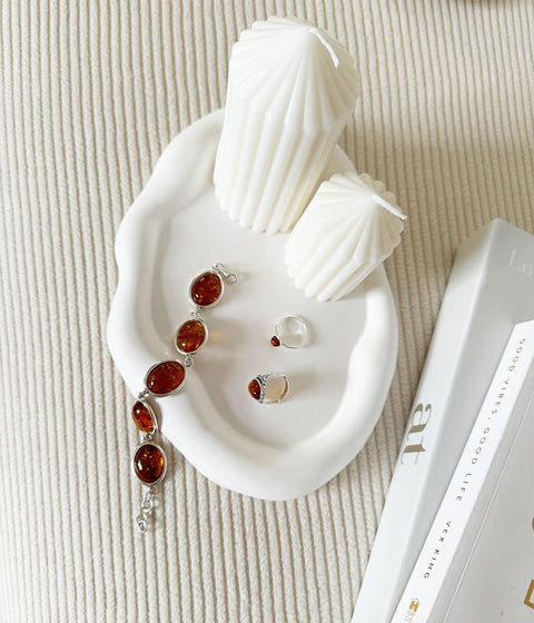 ESSENTIALS Mini bague empilable ambre