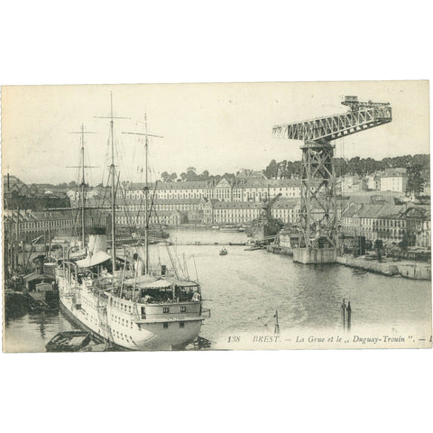 Brest, France – La Grue and the Duguay - Trouin – Postcard Early 20th Century