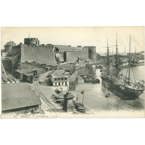 Brest, France – Le Château – Postcard Early 20th Century