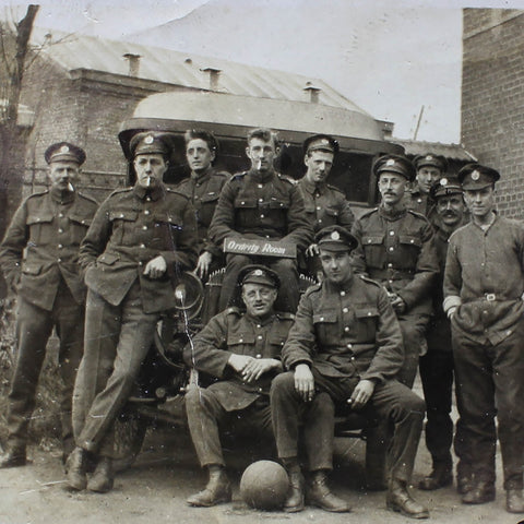 British Soldiers History World War I Group Photo Truck Car Army WW1 Era