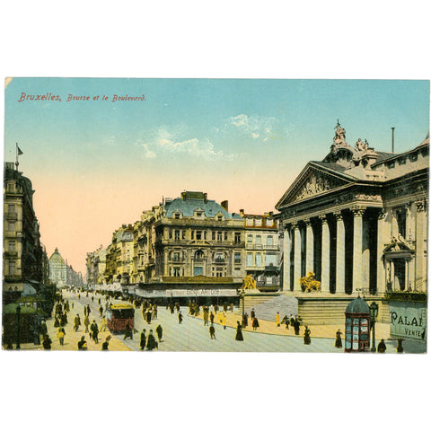Brussels, Belgium – Bourse et le Boulevard – Postcard Early 20th Century