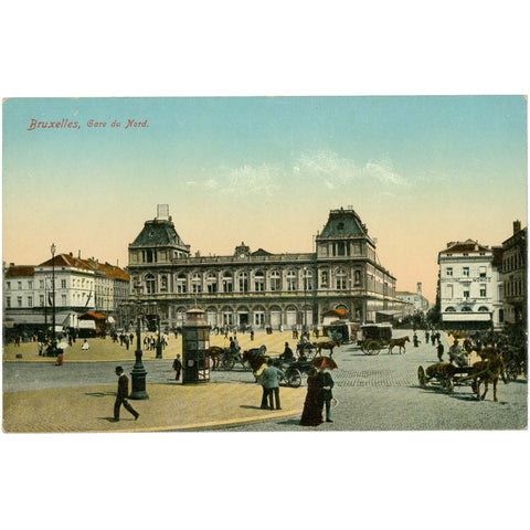 Brussels, Belgium – Gare du Nord – Postcard Early 20th Century