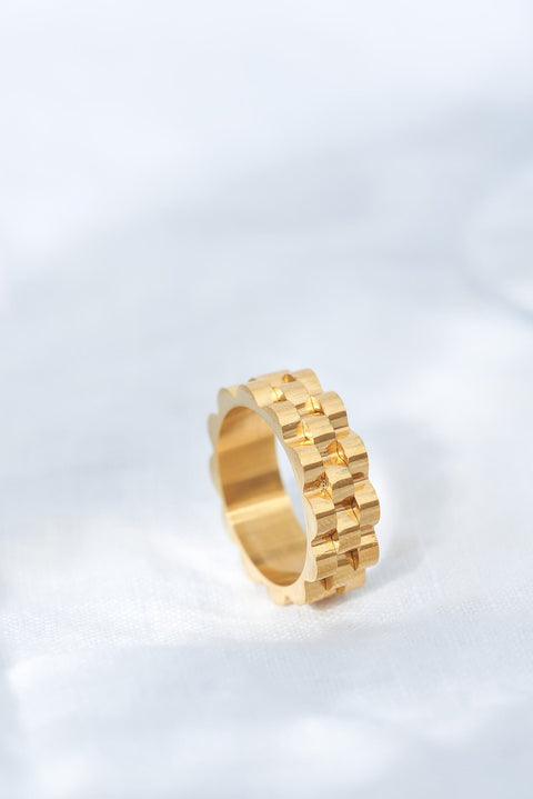 Watch Strap Gold Ring