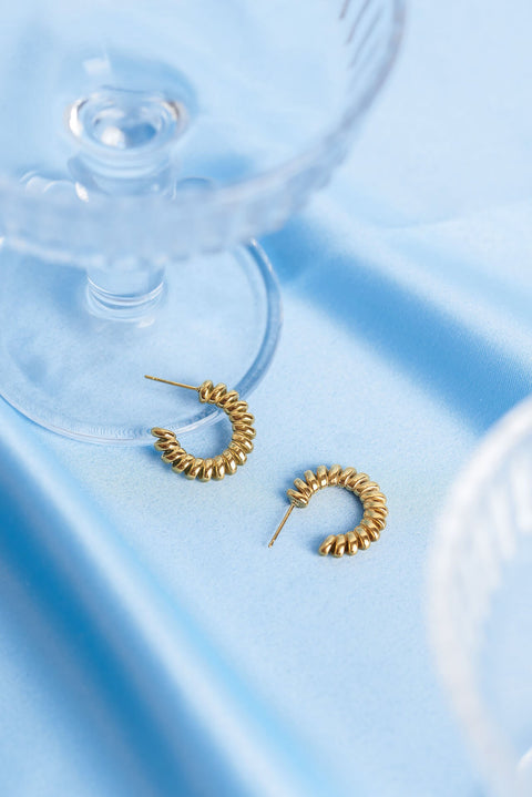 Spiral Gold Hoops