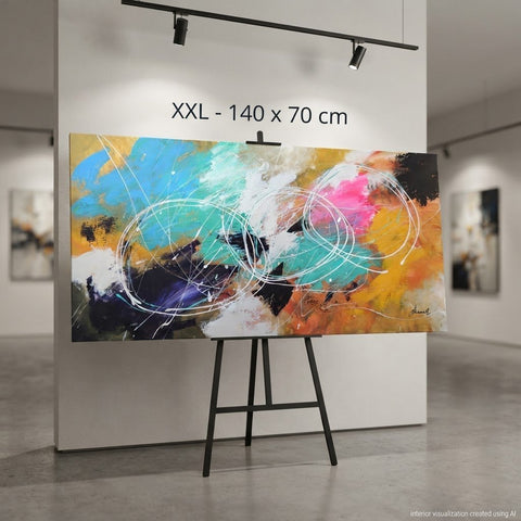 Monika Spiewak - Abstract - Oil Painting Stretched On The Frame - XXL - Ready To Hang - 1/1 Unique Piece