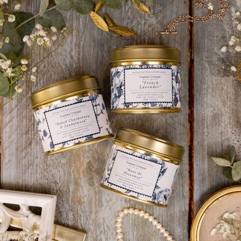 Rose de Provence Candle in a Matt Gold Tin