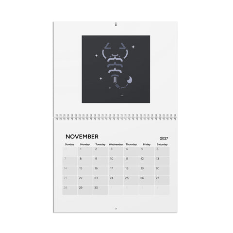 Oddly Inspired 2027 eclectic art wall calendar – November Scorpio zodiac