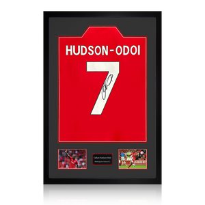 Callum Hudson-Odoi Signed Nottingham Forest Shirt Premium Frame