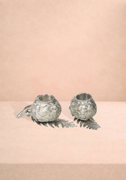Pewter Artichoke Candleholder - Set of 2
