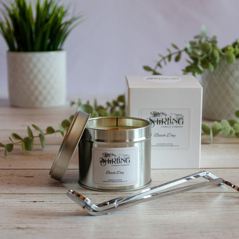 Beach Day - Travel Tin Candle - Wooden Wick