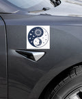 Celestial Balance white square matte car magnet with original sun-and-moon yin-yang emblem – front mockup 2 – ZIPZAPPA