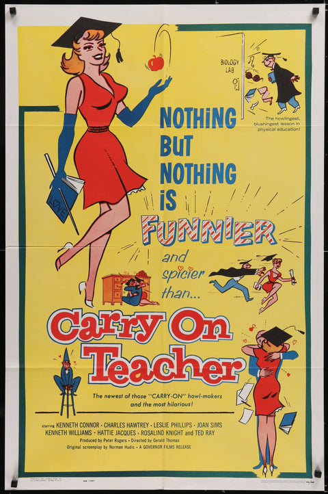 Affiche de film originale américaine (One Sheet) du film Carry On Teacher (1962)