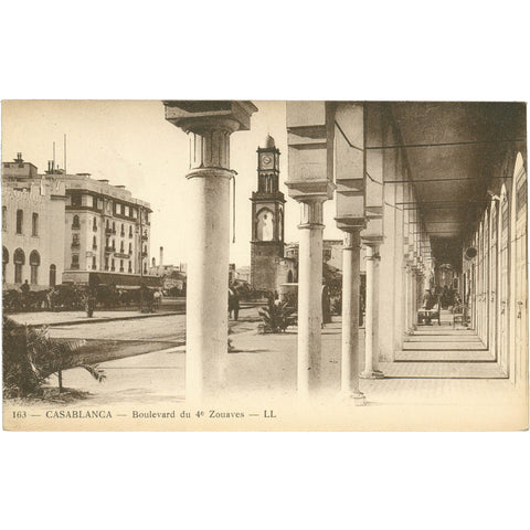 Casablanca, Morocco - Boulevard du 4e Zouaves - Early 20th Century Postcard