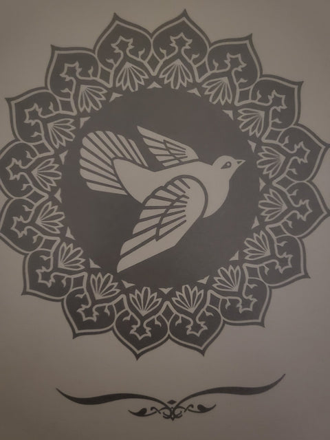 Shepard Fairey (OBEY) (1970) - Letterpress dove silver (artist proof)