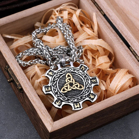 Celtic Knot & Rune Cog Necklace