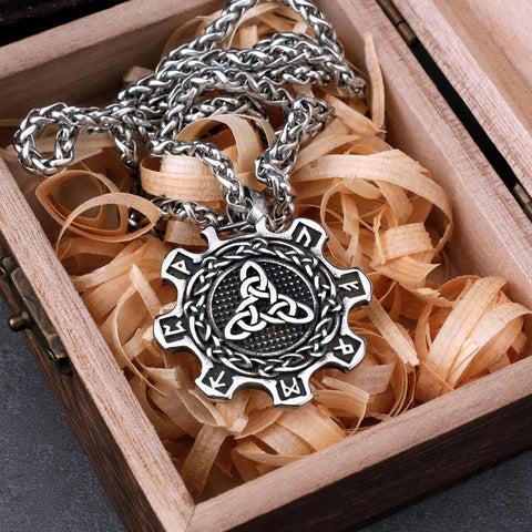 Celtic Knot & Rune Cog Necklace