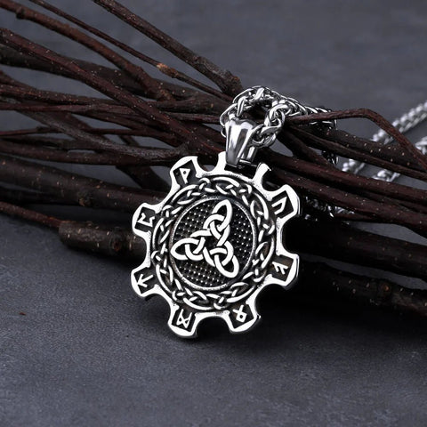 Celtic Knot & Rune Cog Necklace