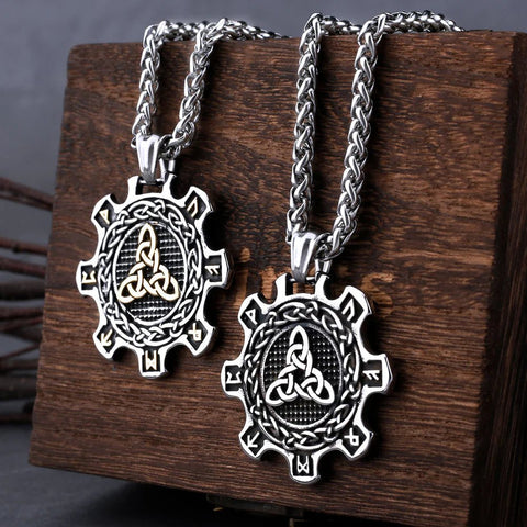 Celtic Knot & Rune Cog Necklace