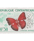 Central African Republic Stamp 1961 0.5 Franc Blood - red Glider (Cymothoe sangaris) Butterflies