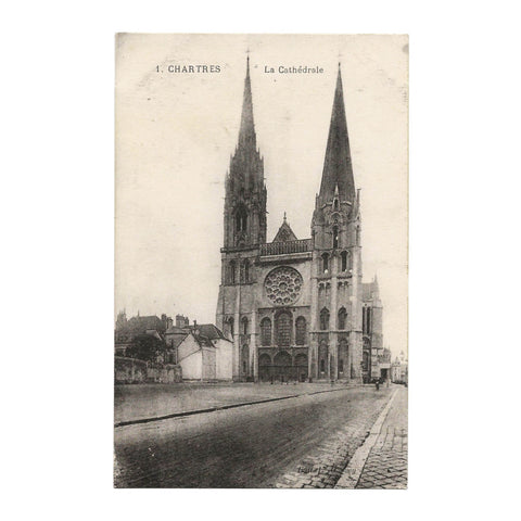 Chartres Cathedral, France Vintage Postcard