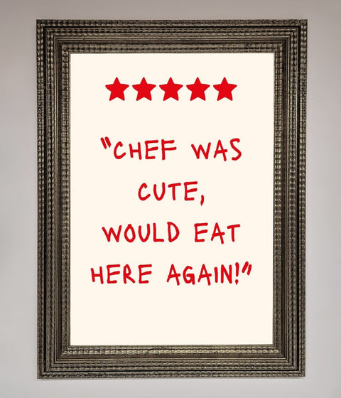Chef Was Cute Framed Wall Art
