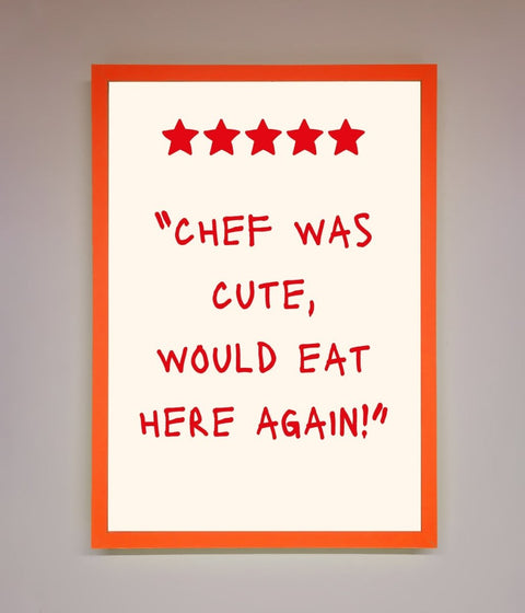 Chef Was Cute Framed Wall Art