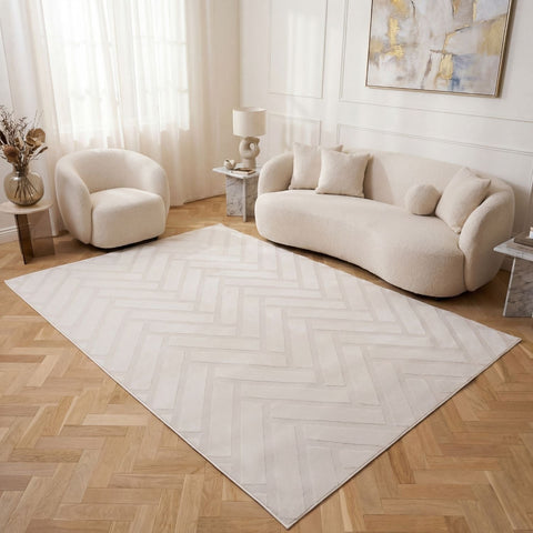 Tapis crème à chevrons Loft