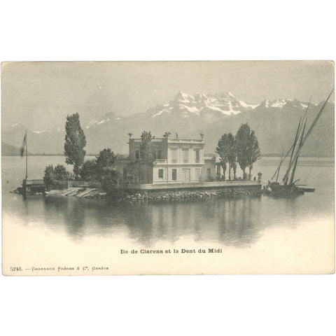 Clarens, Switzerland – Île de Clarens and Dent du Midi – Postcard
