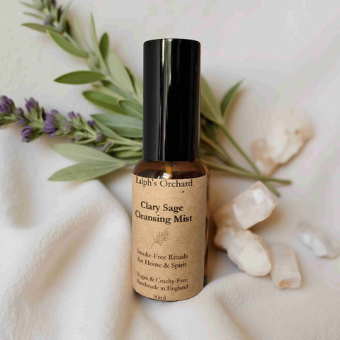 Brume purifiante à la sauge sclarée - Spray d'ambiance naturel sans fumée (30 ml)