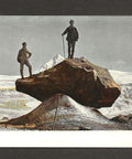 Climbers on a Boulder in the Alps Italia Postcard Vintage