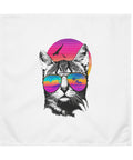 Cats with Character set of four different white cloth napkins – sunset sunglasses cat