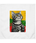 Cats with Character set of four different white cloth napkins – Lithuanian flag tabby cat