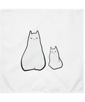 Cats with Character set of four different white cloth napkins – minimalist cat duo