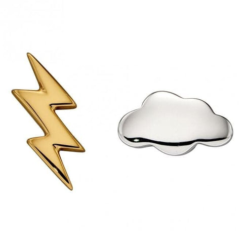Ohrstecker mit Wolken- und Blitzmotiv E6006