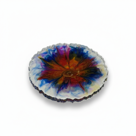 Rainbow Bloom Coaster Set — Set of 4 Handmade Alcohol Ink Art