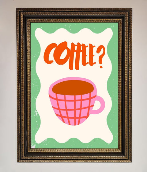 Coffee Pink Mug Framed Wall Art