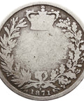 Coin 1871 Shilling Victoria Queen Great Britain Silver British