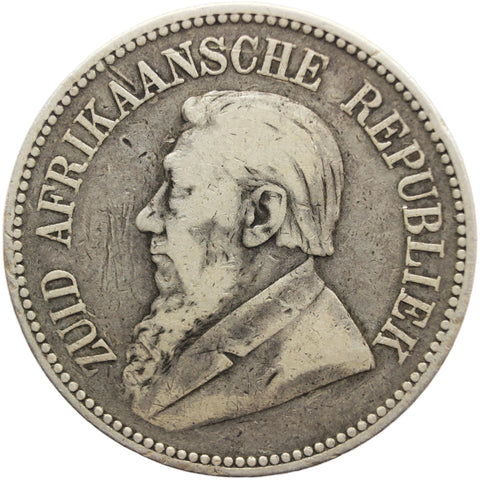 Coin South Africa 1896 2 1/2 Shilling ZAR Paul Kruger silver