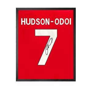 Callum Hudson-Odoi Signed Nottingham Forest Shirt Compact Frame.