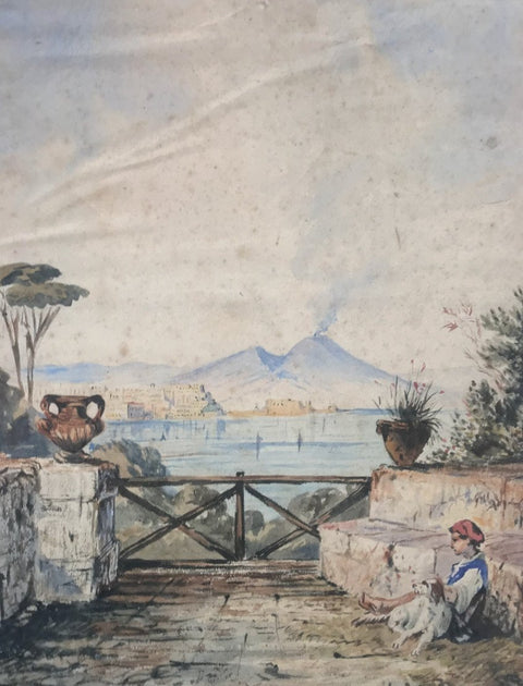 Consalvo Carelli (1818 - 1900), Attributed to - Napoli da Posillipo