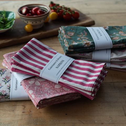 NEW BOTANICAL TABLE FOREST set of 4 cotton napkins